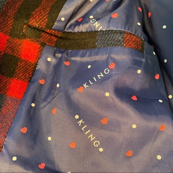 KLING boxy cropped buffalo plaid one button coat lined medium EUC - Picture 12 of 12